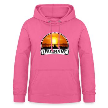 Lausanne Schweiz Skyline Vintage Sunset Travel - Frauen Hoodie - Pink - Vorne - AI Model Female 172 light (172cm)
