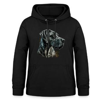 Deutsche Dogge - Frauen Hoodie - Schwarz - Vorne - AI Model Female 172 light (172cm)