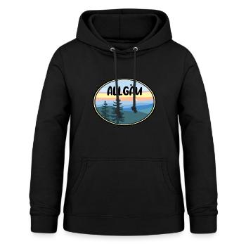 Allgäu - Frauen Hoodie - Schwarz - Vorne - AI Model Female 172 light (172cm)