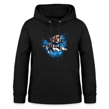 Beagle Dock-Diving into Water - Women's Hoodie - black - Front - AI Model Female 172 light (172cm)