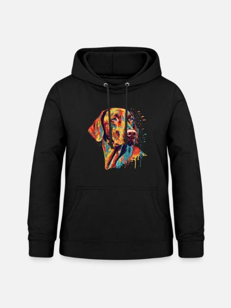 Bunter Vizsla - Frauen Hoodie - Schwarz