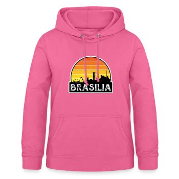 Brasilia Brésil Flag Skyline Souvenir de voyage - Sweat à capuche Femme - rose - Devant - AI Model Female 172 light (172cm)