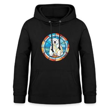 Eisbär Bunte Aquarell-Tierillustration - Frauen Hoodie - Schwarz - Vorne - AI Model Female 172 light (172cm)