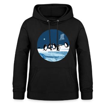 Charming Penguin Adventure - Découvrez le froid - Sweat à capuche Femme - noir - Devant - AI Model Female 172 light (172cm)