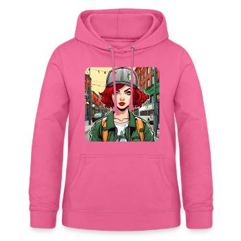 Cooles irisches rothaariges Girl - Frauen Hoodie - Pink - Vorne - AI Model Female 172 light (172cm)