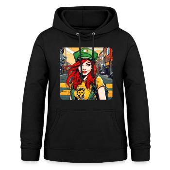 Fille rousse irlandaise cool - Sweat à capuche Femme - noir - Devant - AI Model Female 172 light (172cm)