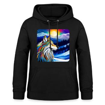 Spirit Animal Wolf - Frauen Hoodie - Schwarz - Vorne - AI Model Female 172 light (172cm)