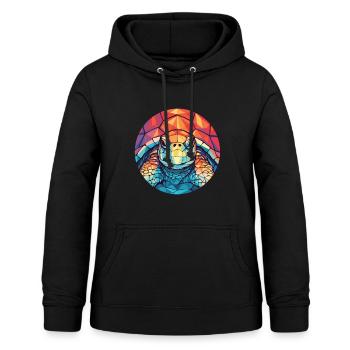 Schildkröte buntes Aquarell Tier Haustier Illustration - Frauen Hoodie - Schwarz - Vorne - AI Model Female 172 light (172cm)