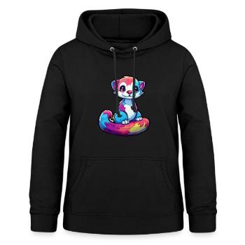 Ferret Colorful Watercolor Cartoon Kawaii Animal - Women's Hoodie - black - Front - AI Model Female 172 light (172cm)