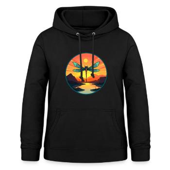 Libelle bunte Aquarell-Karikatur Kawaii Haustier - Frauen Hoodie - Schwarz - Vorne - AI Model Female 172 light (172cm)