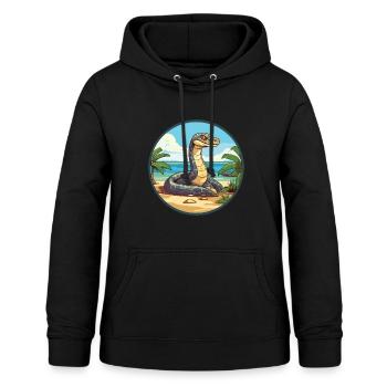 Anakonda Aquarell Cartoon Kawaii Clipart Tier - Frauen Hoodie - Schwarz - Vorne - AI Model Female 172 light (172cm)