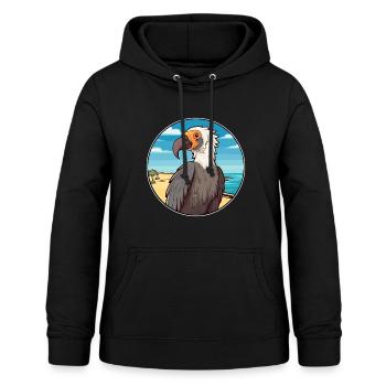 Vulture Watercolor Cartoon Kawaii Clipart Animal - Women's Hoodie - black - Front - AI Model Female 172 light (172cm)