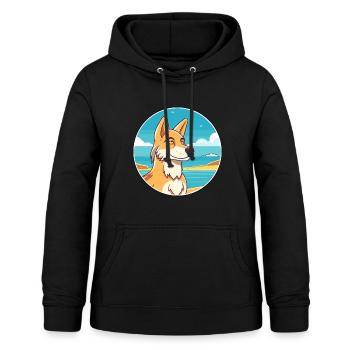 Wolf Aquarell Cartoon Kawaii Clipart Tier - Frauen Hoodie - Schwarz - Vorne - AI Model Female 172 light (172cm)