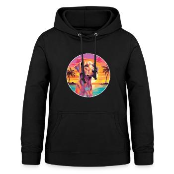 Kretische Hunderasse bunte Karikatur Aquarell - Frauen Hoodie - Schwarz - Vorne - AI Model Female 172 light (172cm)