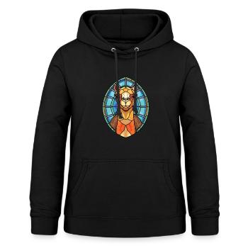 Camel Colorful Watercolor Animal Pet Illustration - Women's Hoodie - black - Front - AI Model Female 172 light (172cm)