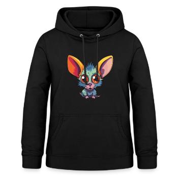 Aye Aye Colorful Watercolor Cartoon Kawaii Animal - Women's Hoodie - black - Front - AI Model Female 172 light (172cm)