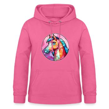 Ponny vitrail coloré dessin animé Kawaii Animal - Sweat à capuche Femme - rose - Devant - AI Model Female 172 light (172cm)