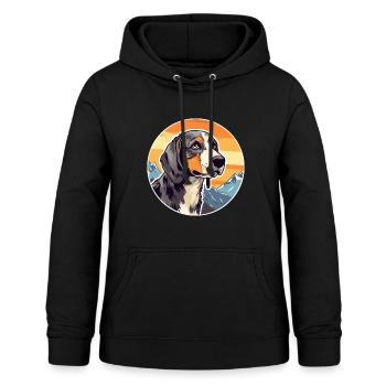 Polnische Jagdhunderasse Karikatur Kawaii Aquarell - Frauen Hoodie - Schwarz - Vorne - AI Model Female 172 light (172cm)
