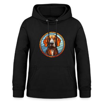 Ariege Pointer chien race vitrail coloré Wa - Sweat à capuche Femme - noir - Devant - AI Model Female 172 light (172cm)