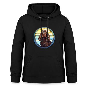 Boykin Spaniel Dog Breed Stained Glass Colorful Wa - Women's Hoodie - black - Front - AI Model Female 172 light (172cm)