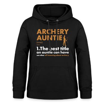Sport Auntie Tir à l’arc - Sweat à capuche Femme - noir - Devant - AI Model Female 172 light (172cm)
