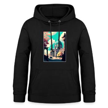 Berlin Deutschland Vintage Reiseposter WPA Souvenir - Frauen Hoodie - Schwarz - Vorne - AI Model Female 172 light (172cm)