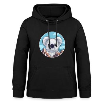 Koala Aquarell Karikatur Kawaii Haustier Tier Farbefu - Frauen Hoodie - Schwarz - Vorne - AI Model Female 172 light (172cm)
