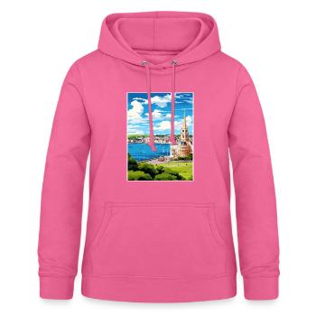 Plymouth Angleterre Vintage voyage affiche Souvenir - Sweat à capuche Femme - rose - Devant - AI Model Female 172 light (172cm)