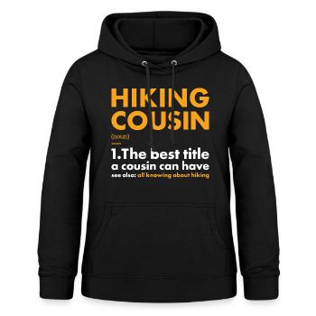 Hiker Cousin Definition Hiking - Frauen Hoodie - Schwarz - Vorne - AI Model Female 172 light (172cm)
