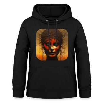 Düsteres Horror Frauen Gesicht - Frauen Hoodie - Schwarz - Vorne - AI Model Female 172 light (172cm)