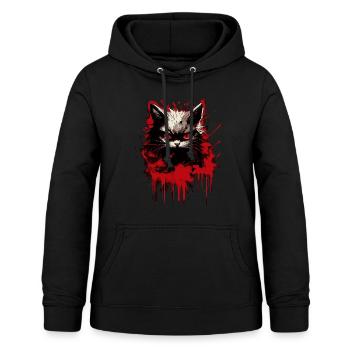 Le chat est de mauvaise humeur - Sweat à capuche Femme - noir - Devant - AI Model Female 172 light (172cm)