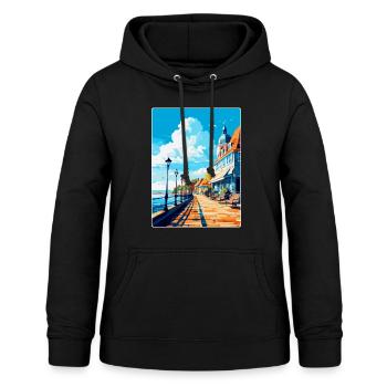 Sopot Poland Vintage Travel Poster WPA Souvenir - Women's Hoodie - black - Front - AI Model Female 172 light (172cm)
