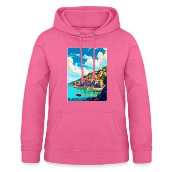 Looe England Uk Vintage Reise Poster Souvenir WPA - Frauen Hoodie - Pink - Vorne - AI Model Female 172 light (172cm)