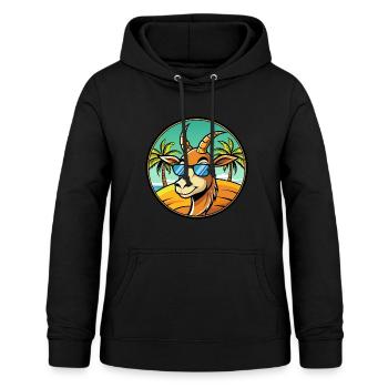Lunettes de soleil de plage d’été de dessin animé drôle d’antilope - Sweat à capuche Femme - noir - Devant - AI Model Female 172 light (172cm)
