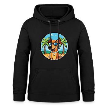 Polnische Jagdhunderasse Cartoon Sonnenbrille Strand - Frauen Hoodie - Schwarz - Vorne - AI Model Female 172 light (172cm)