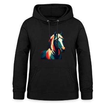 Poney Personnage De Dessin Animé Animal De Compagnie Coloré - Sweat à capuche Femme - noir - Devant - AI Model Female 172 light (172cm)
