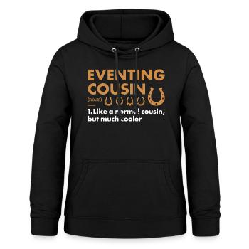 Rider Cousin Definition Eventing - Frauen Hoodie - Schwarz - Vorne - AI Model Female 172 light (172cm)