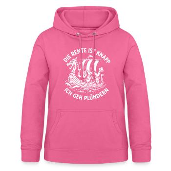 Die Rente Ist Knapp Ich Geh Plündern - Frauen Hoodie - Pink - Vorne - AI Model Female 172 light (172cm)