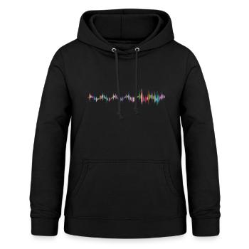 Les ondes sonores - Sweat à capuche Femme - noir - Devant - AI Model Female 172 light (172cm)