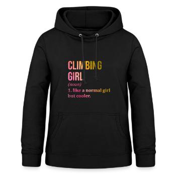 Klettern Klettern Klettern Klettern - Frauen Hoodie - Schwarz - Vorne - AI Model Female 172 light (172cm)