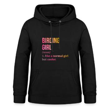 Birder - Sweat à capuche Femme - noir - Devant - AI Model Female 172 light (172cm)