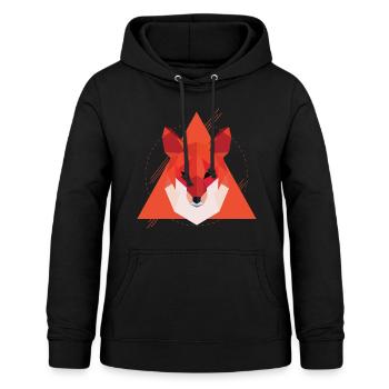 Geometrischer Fuchs | Low Poly Canidae Geschenk - Frauen Hoodie - Schwarz - Vorne - AI Model Female 172 light (172cm)