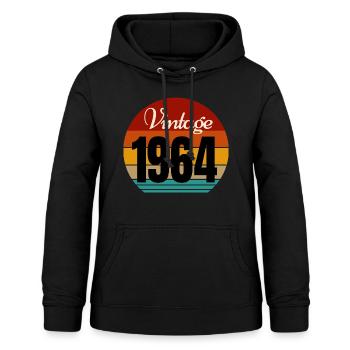 Jahrgang 1964 - Frauen Hoodie - Schwarz - Vorne - AI Model Female 172 light (172cm)