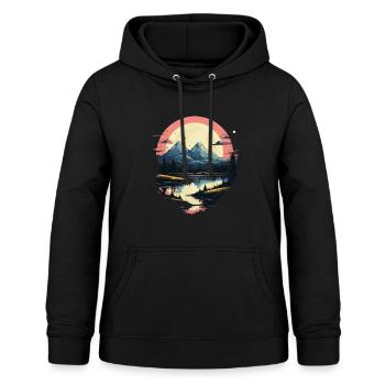 Landschaft - Frauen Hoodie - Schwarz - Vorne - AI Model Female 172 light (172cm)