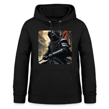 Geheimnisvoller Ninja Krieger - Frauen Hoodie - Schwarz - Vorne - AI Model Female 172 light (172cm)