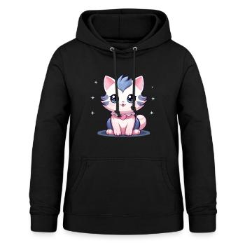 Cat - Kawaii Style - Women's Hoodie - black - Front - AI Model Female 172 light (172cm)