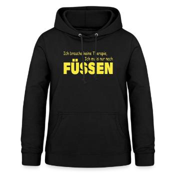 Therapie FÜSSEN - Frauen Hoodie - Schwarz - Vorne - AI Model Female 172 light (172cm)