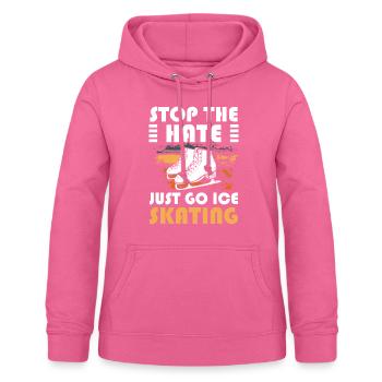 Patinage sur glace, glace, sports d’hiver, patinoire - Sweat à capuche Femme - rose - Devant - AI Model Female 172 light (172cm)