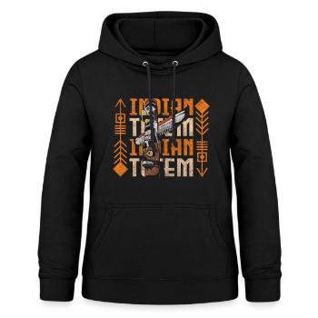 Coiffe en plumes indiennes Tot Aztec - Sweat à capuche Femme - noir - Devant - AI Model Female 172 light (172cm)