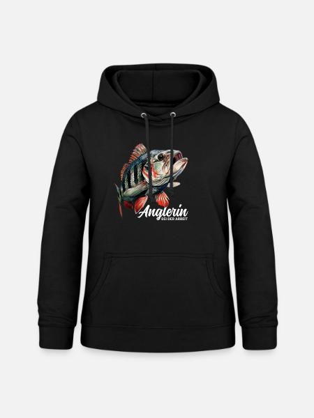 Anglerin - Frauen Hoodie - Schwarz